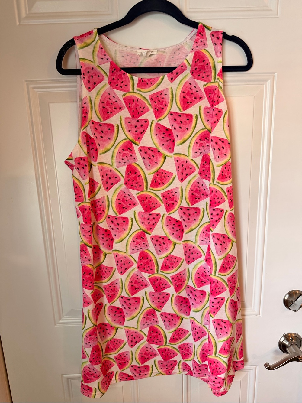 Exist Sleeveless A-Line Dress in Pink Watermelon Print